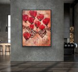 "Mohnschleifen" , Mixed-Media-Art auf Leinwand
100 x 80 cm, gerahmt
Preis: 1.400,- - Werke