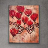 "Mohnschleifen", Mixed-Media-Art auf Leinwand, gerahmt
100 x 80 cm
Preis: 1.400,- - Werke