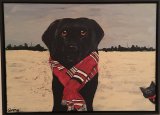 Labrador mit Schal 
 (nicht mehr verf&uuml;gbar) - tierisch unernst